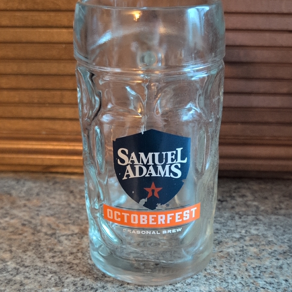 Samuel Adams - Octoberfest Beer Mug Large Dimpled Glass Stein Sam Adams
